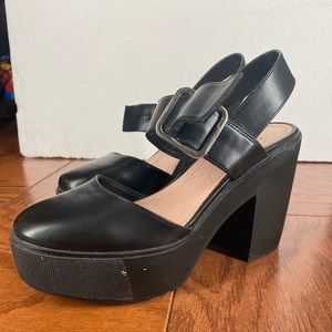 Zara black platform heels